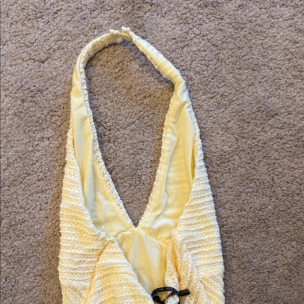 White Fox Boutique Pale Yellow Mini Dress - Picture 3 of 4